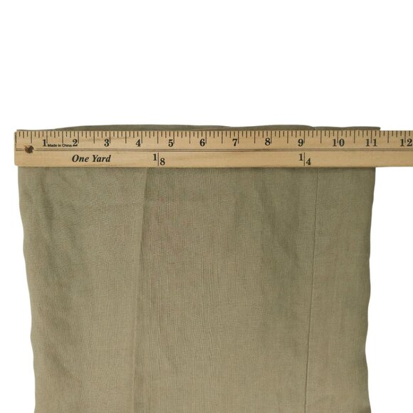 Chicos Linen Pants Women Size 1 US M/8 MId Rise Wide Leg Slash Pockets Tan Khaki - Picture 6 of 16